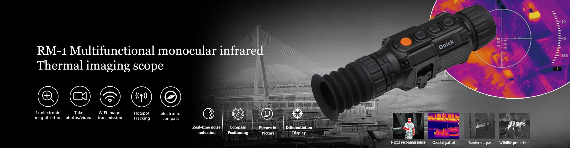 Monocular thermal imaging riflescope